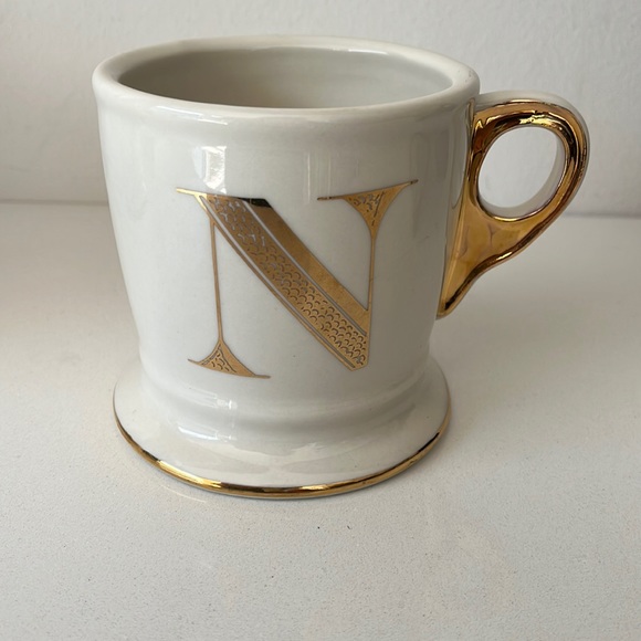 Anthropologie Gold Monogram “N” mug - Picture 1 of 6